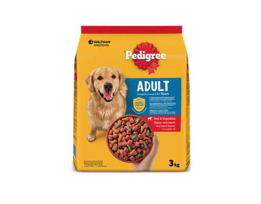 Thức Ăn Cho Chó Trưởng Thành Vị Bò & Rau Củ - 3kg Pedigree ảnh 0