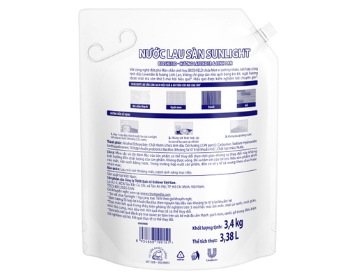 Nước Lau Sàn Hương Hoa Lavender 3.4kg Sunlight ảnh 1