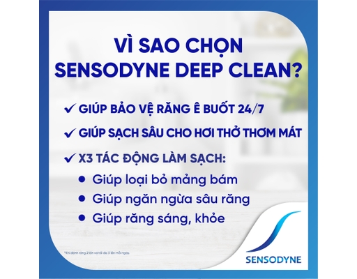Kem Đánh Răng Làm Sạch Sâu Deep Clean Toothpaste 160g Sensodyne ảnh 8