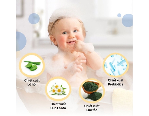 Sữa Tắm Gội Toàn Thân Cho Bé Chiết Xuất Lô Hội Và Hoa Cúc 300ml Bzu Bzu ảnh 4