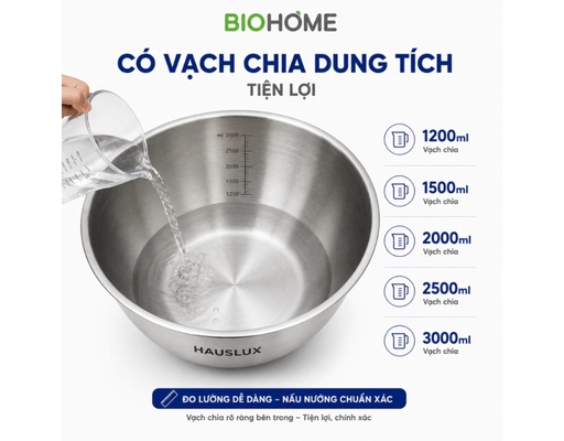 Thau Trộn Inox Có Vạch 1900ml Biohome ảnh 5