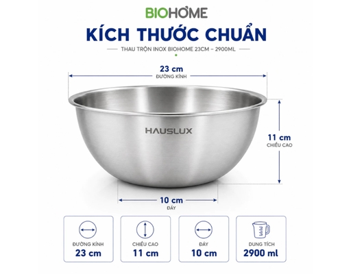 Thau Trộn Inox Có Vạch 2900ml Biohome ảnh 1