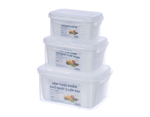 Hộp Thực Phẩm Chữ Nhật 2 Lớp Size L Biohome ảnh 2