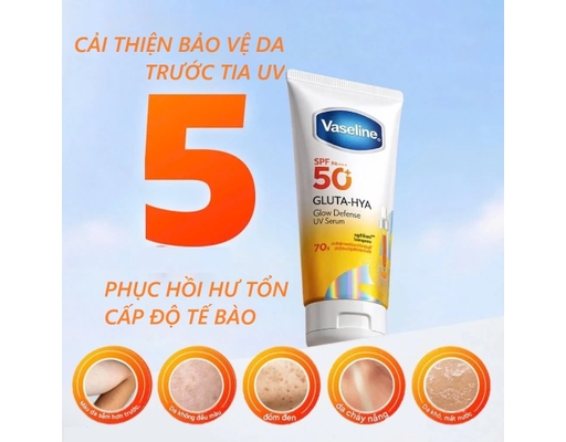 Sữa Dưỡng Thể Gluta Hya SPF50+ Body Serum UV Protection Brightening Lotion 150ml Vaseline ảnh 3