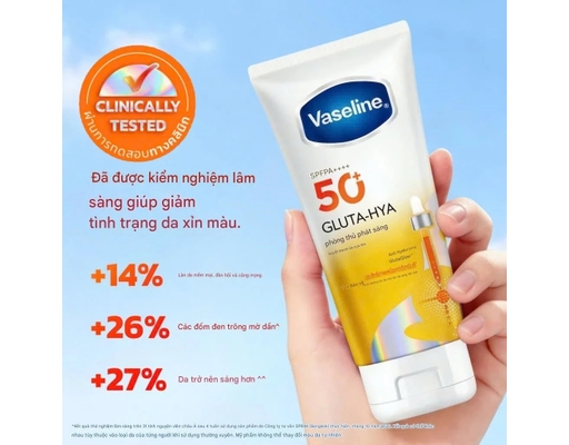 Sữa Dưỡng Thể Gluta Hya SPF50+ Body Serum UV Protection Brightening Lotion 150ml Vaseline ảnh 4
