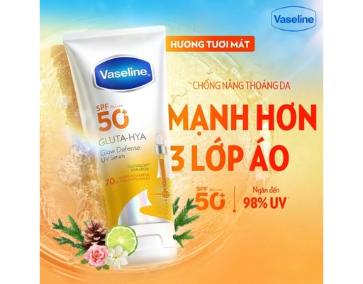 Sữa Dưỡng Thể Gluta Hya SPF50+ Body Serum UV Protection Brightening Lotion 150ml Vaseline ảnh 8