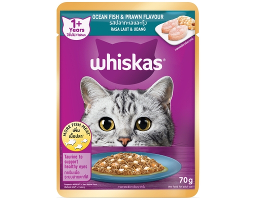 Pate Cho Mèo Trưởng Thành Dạng Jelly Vị Cá Biển & Tôm 70g Whiskas ảnh 0