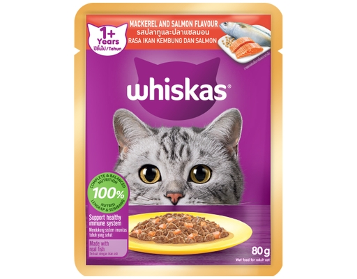Pate Cho Mèo Trưởng Thành Dạng Jelly Vị Cá Thu & Cá Hồi 70g Whiskas ảnh 0