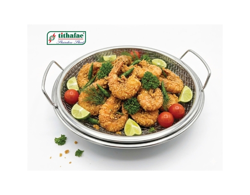 Bộ Khay Tròn Rổ LướI Inox 26cm Tithafac ảnh 1