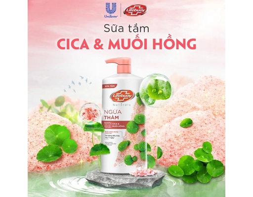 Sữa Tắm Natural Detox BodyWash Cica & Muối Hồng 1kg Lifebuoy ảnh 2