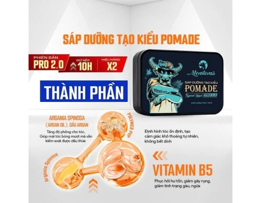 Sáp Dưỡng Tạo Kiểu Pomade Pro - Tropical Wind 50g Menitems ảnh 3