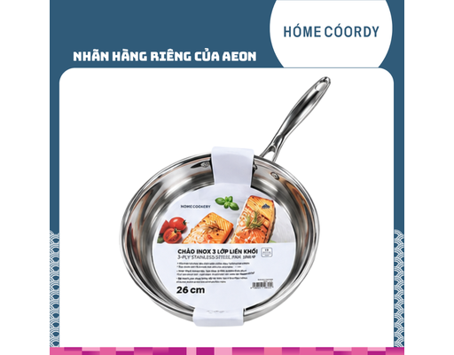 Chảo Inox 3 Lớp Liền Khối 26cm HÓME CÓORDY ảnh 1