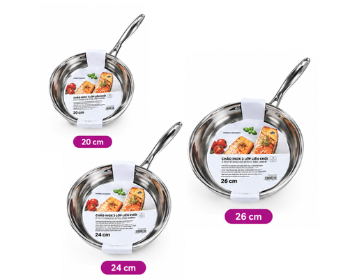Chảo Inox 3 Lớp Liền Khối 26cm HÓME CÓORDY ảnh 5