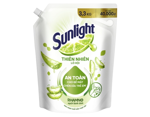 Nước Rửa Chén Bát Thiên Nhiên Lô Hội - Túi 3.3kg Sunlight ảnh 0