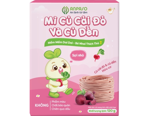 Mì Ăn Dặm Organic Vị Củ Cải Đỏ & Củ Dền 120g Anpaso ảnh 0