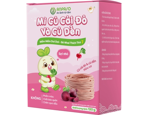 Mì Ăn Dặm Organic Vị Củ Cải Đỏ & Củ Dền 120g Anpaso ảnh 1