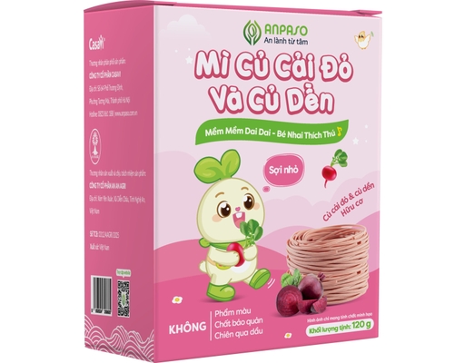 Mì Ăn Dặm Organic Vị Củ Cải Đỏ & Củ Dền 120g Anpaso ảnh 2