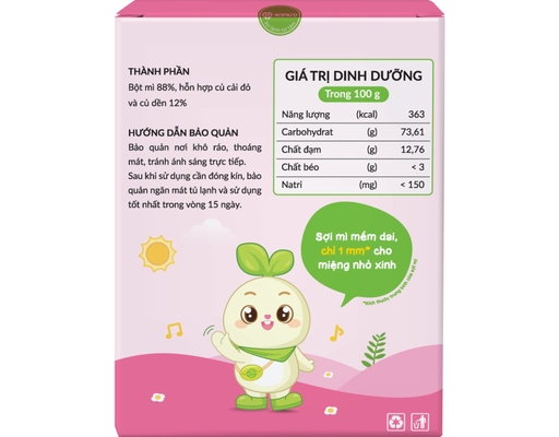 Mì Ăn Dặm Organic Vị Củ Cải Đỏ & Củ Dền 120g Anpaso ảnh 3