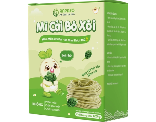 Mì Ăn Dặm Organic Vị Cải Bó Xôi 120g Anpaso ảnh 1