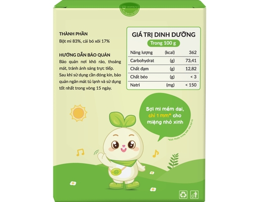 Mì Ăn Dặm Organic Vị Cải Bó Xôi 120g Anpaso ảnh 3