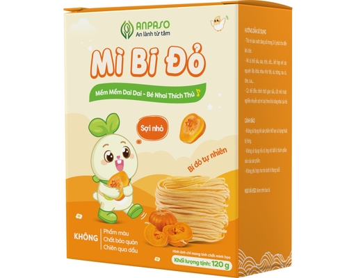 Mì Ăn Dặm Organic Vị Bí Đỏ Nguyên Chất 120g Anpaso ảnh 1