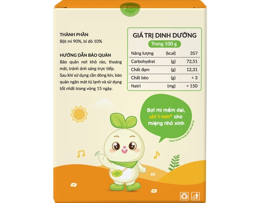 Mì Ăn Dặm Organic Vị Bí Đỏ Nguyên Chất 120g Anpaso ảnh 3