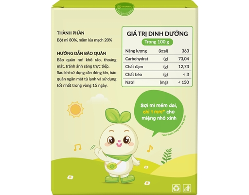 Mì Ăn Dặm Organic Vị Mầm Lúa Mạch 120g Anpaso ảnh 3