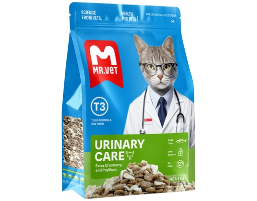 Thức Ăn Dạng Hạt Cho Mèo Vị Cá Ngừ Hỗ Trợ Tiết Niệu Và Tiêu Hóa T3 1kg Mr. Vet ảnh 0