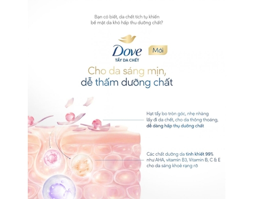 Tẩy Tế Bào Chết Dưỡng Ẩm Toàn Thân Hương Lựu Đỏ 280g Dove ảnh 3