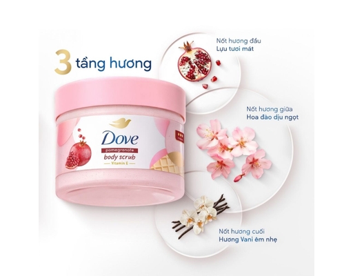 Tẩy Tế Bào Chết Dưỡng Ẩm Toàn Thân Hương Lựu Đỏ 280g Dove ảnh 6