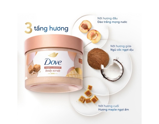Tẩy Tế Bào Chết Dưỡng Ẩm Toàn Thân Đường Nâu & Hương Dừa 280g Dove ảnh 6