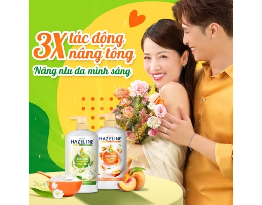 Sữa Tắm Nâng Tông Da Sữa Chua Đào 670g Hazeline ảnh 2
