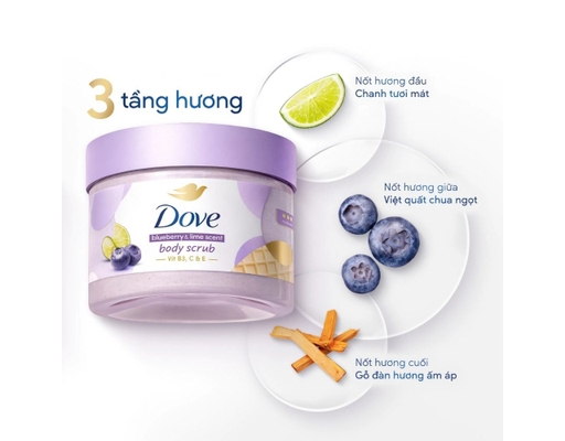 Tẩy Tế Bào Chết Dưỡng Ẩm Toàn Thân Chanh & Việt Quất 280g Dove ảnh 6