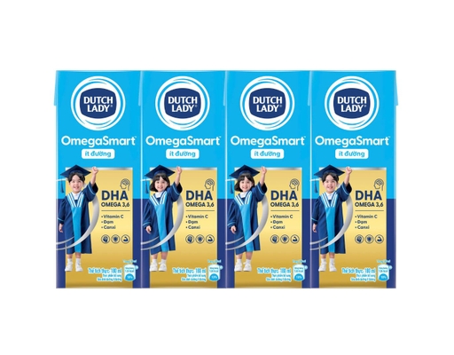 Lốc 4 Hộp Sữa Dinh Dưỡng Ít Đường Omegasmart 180ml Dutch Lady ảnh 0