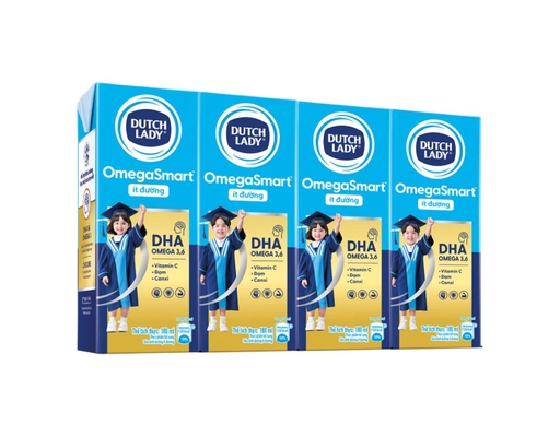 Lốc 4 Hộp Sữa Dinh Dưỡng Ít Đường Omegasmart 180ml Dutch Lady ảnh 1