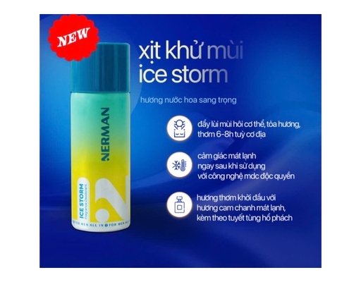 Xịt Khử Mùi Ice Storm 100ml Nerman ảnh 2