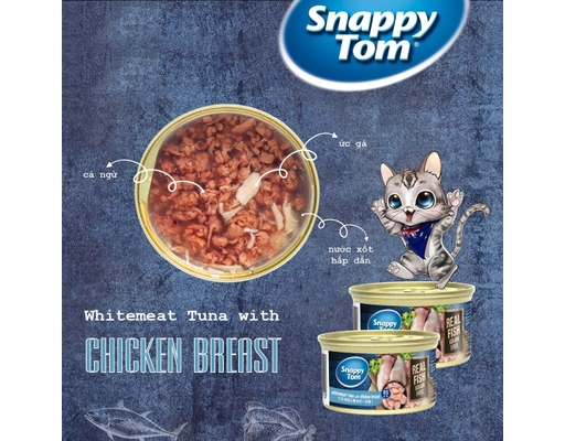 Pate Cá Ngừ & Ức Gà Lon 85g Snappy Tom ảnh 1
