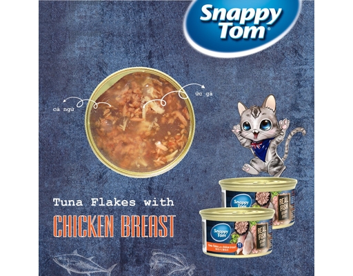 Pate Thịt Trắng Cá Ngừ & Ức Gà Lon 85g Snappy Tom ảnh 1