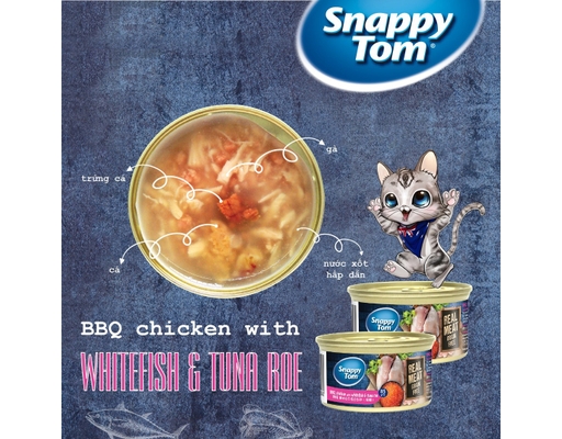 Pate Gà Nướng Cá Trắng & Trứng Cá Ngừ Lon 85g Snappy Tom ảnh 1