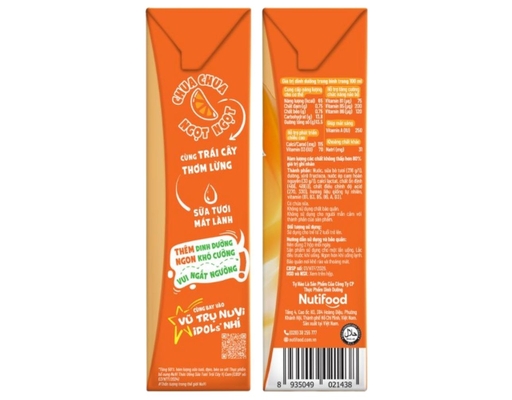 Lốc 4 Thức Uống Sữa Tươi Trái Cây Vị Cam 180ml Nuvi ảnh 2