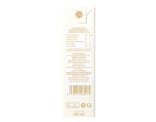 Thùng 48 Sữa Tươi Tiệt Trùng Mộc Châu Creamery Không Đường 180ml Vinamilk ảnh 5