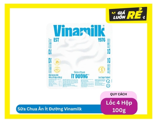 Lốc 4 Hộp Sữa Chua Ăn Ít Đường 100g Vinamilk ảnh 0