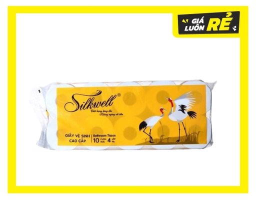 Giấy Vệ Sinh Cao Cấp 4 Lớp 10 Cuộn Silkwell ảnh 0