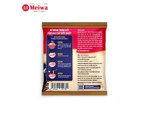Mì Udon Trộn Xốt Phô Mai Cay Kiểu Nhật 160.5g Meiwa ảnh 1