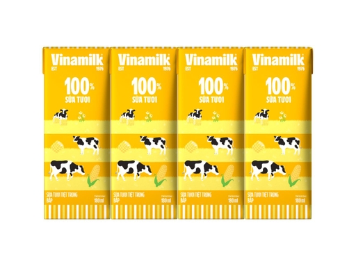 Lốc 4 Hộp Sữa Tươi Tiệt Trùng 100% Vị Bắp 180ml Vinamilk ảnh 0