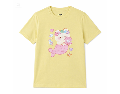 Áo Thun Bé Gái Nàng Tiên Cá Bé Nhỏ Màu Vàng L'orso ảnh 0