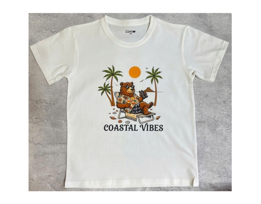 Áo Thun Bé Trai Coastal Màu Trắng L'orso ảnh 0