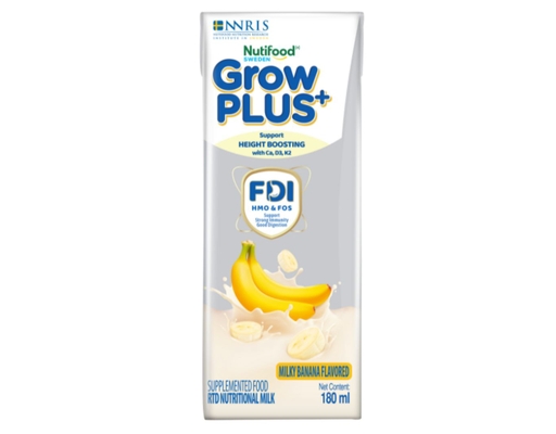Lốc 4 Hộp Sữa Uống Dinh Dưỡng Vị Chuối Sữa 180ml Growplus+ ảnh 1