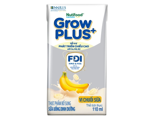 Lốc 4 Hộp Sữa Uống Dinh Dưỡng Vị Chuối Sữa 110ml Growplus+ ảnh 1