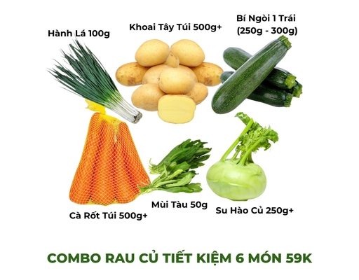Combo Rau Củ Tiết Kiệm 2 59k